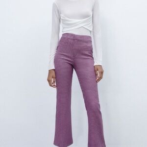 Zara Houndstooth Mini Flared Pants